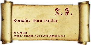 Kondás Henrietta névjegykártya