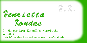 henrietta kondas business card